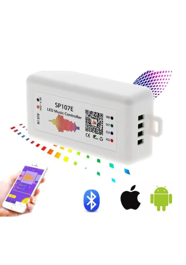 SP107E Müzik Kontrol Cihazı Bluetoothlu WS2811-WS2812 RGB Pixel Led